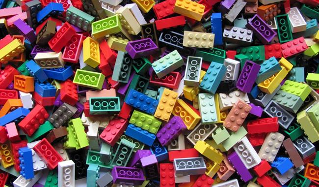 A pile of colourful Lego pieces