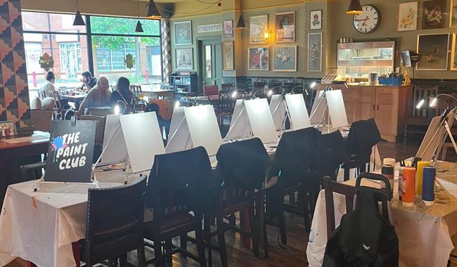 Painting party set up