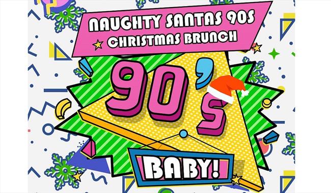 Event illustration for Naughty Santa's 90s Christmas Bottomless Brunch