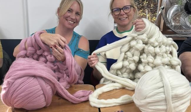 Arm Knitting Blanket