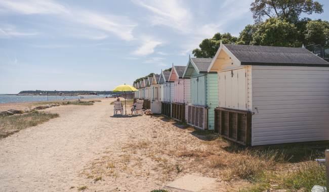 Colourful Beach Huts on Avon Beach, Christchurch