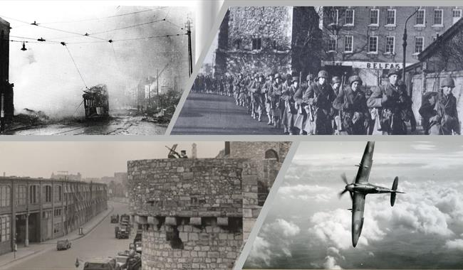 collage of war images