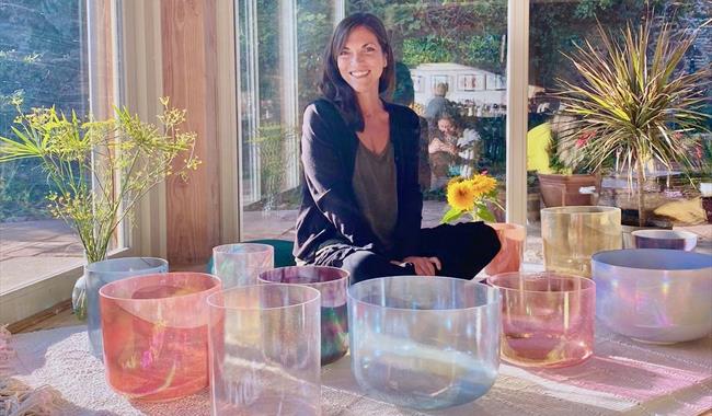 Crystal glass bowls for sound therapy