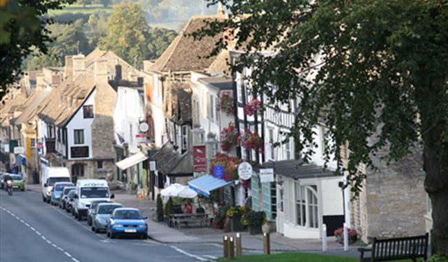 Looking down Burford's famous High Street
