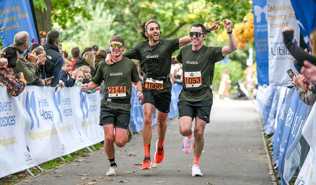 Participants running on course