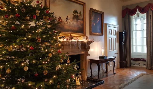 Christmas Tree in main hall at Stansted House