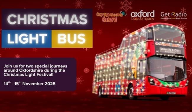 Christmas Light Bus: Join us for two special journeys around Oxfordshire during the Christmas Light Festival 14th to 15th November 2025