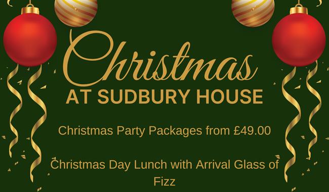 Christmas poster for sudbury house detailing Christmas offers