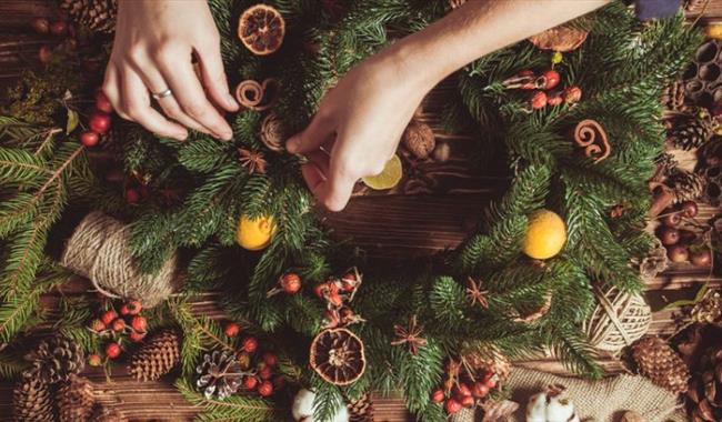Christmas Wreath Making at Quarr Abbey on Isle of Wight