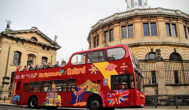 City Sightseeing Oxford outside the Radcliffe Camera