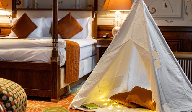 Tipi in room at Roseate Reading