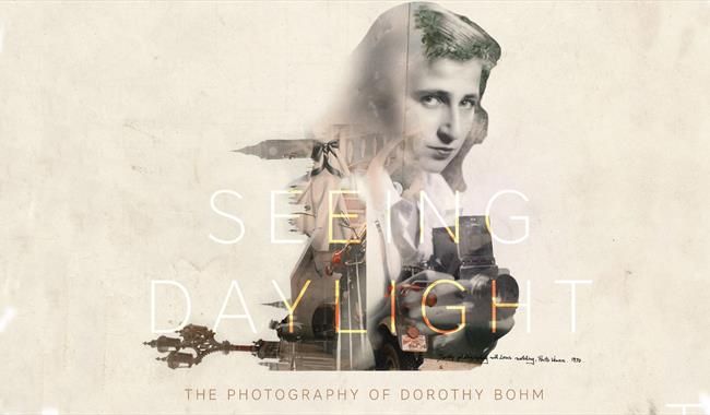 poster for a film screening showing a female photographer holding a camera