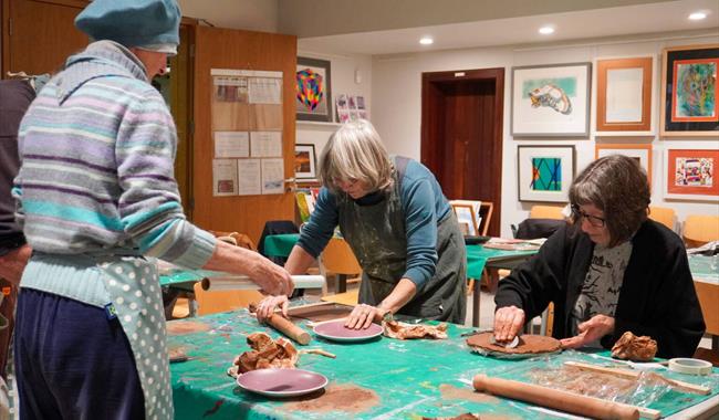 People working in the Pallant House Gallery studio