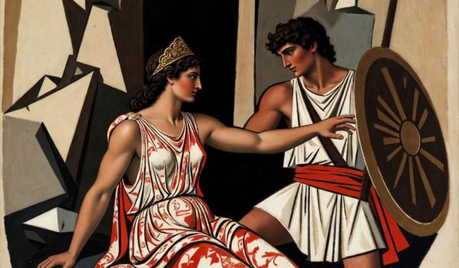 A painting of Dido and Aeneas