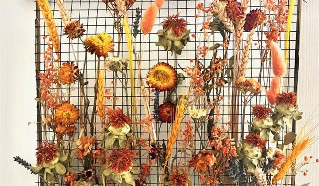 Dried flower wall hanging