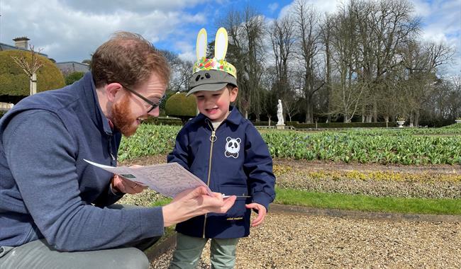 Child doing the easter trail