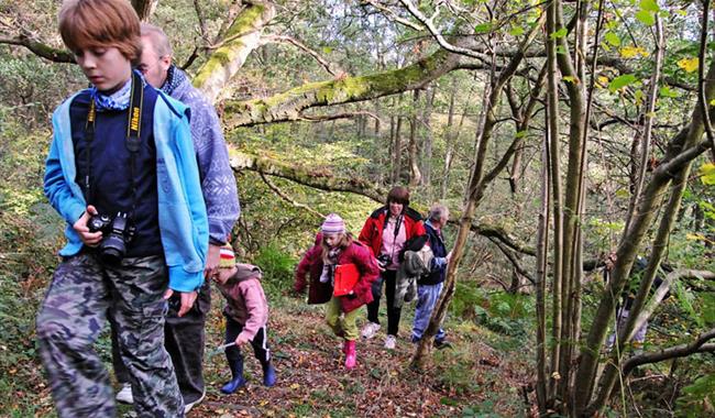 Family exploring Greenham and Crookham Common