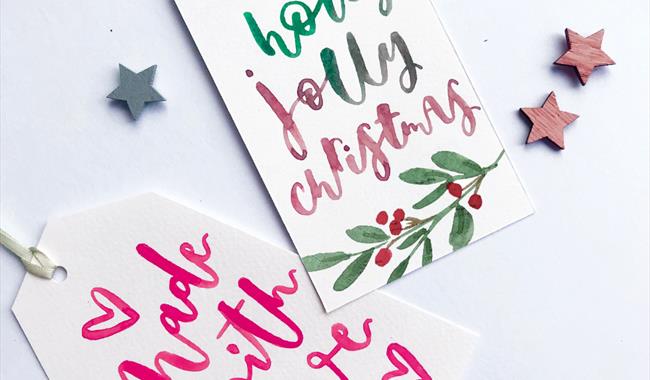 Festive Watercolour Brush Lettering
