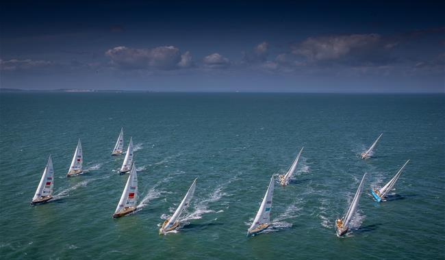 Aerial photo of boats sailing - credit clipperroundtheworld.com