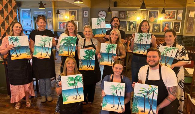 Painting party set up