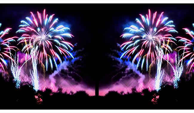 Sheet Fireworks and Bonfire