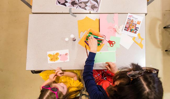 Children doing art at Pallant House Gallery