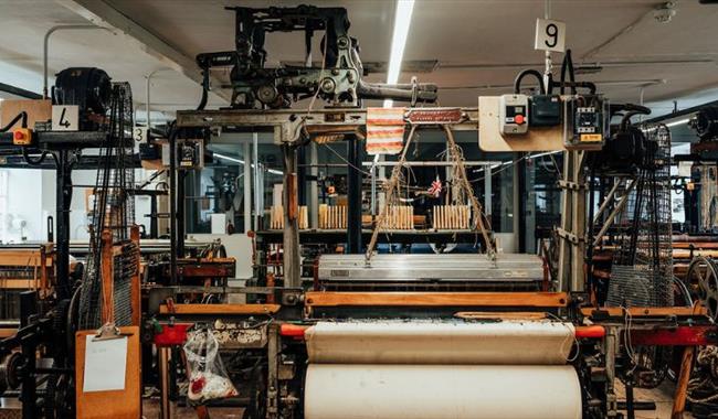 Industrial heritage machinery at Whitchurch Silk Mill