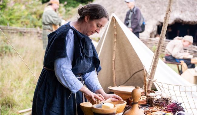 Iron Age living history event at Chiltern Open Air Museum