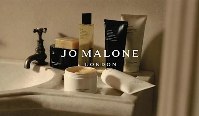 Image of the JML care collection products on a bathroom sink
