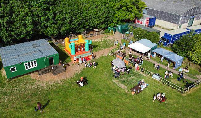 An aerial shot of Kew Little Pigs