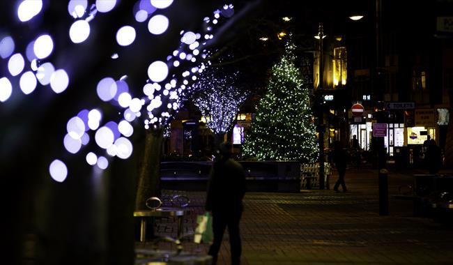 Christmas Tree and lights on Commercial Road in Portsmouth