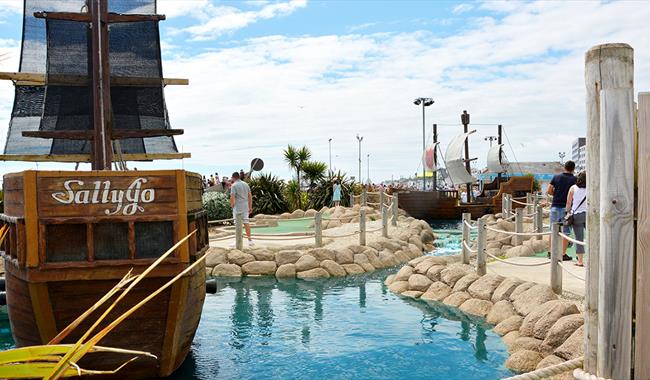 Pirate Ship on golf course in Hastings East Sussex