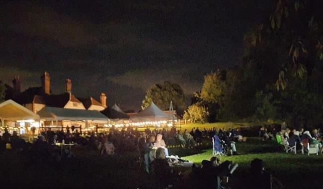 Audience at an outdoor performance