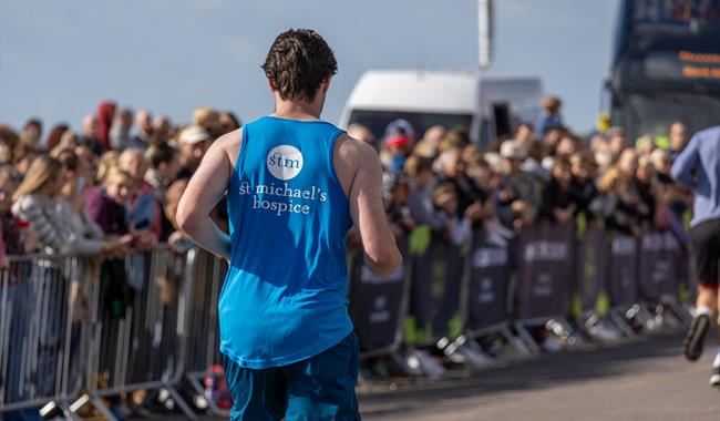 Participant running on course