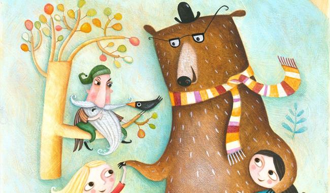 Snow White Rose Red Bear Brown