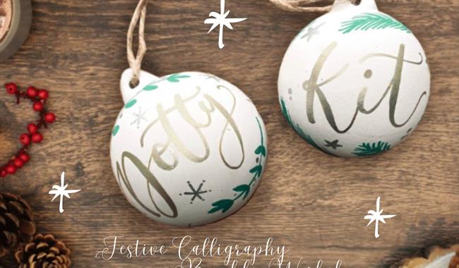 Festive Calligraphy Bauble Workshop