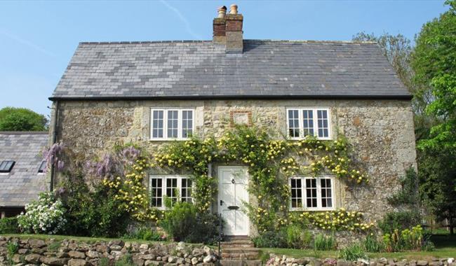 Outside view of Little Mersley Farm Cottage at The Garlic Farm, Newchurch, self-catering, holiday cottage, country cottage, Isle of Wight