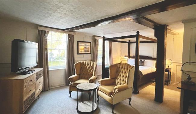 Bedroom at The Talbot Hotel, Ripley, Surrey