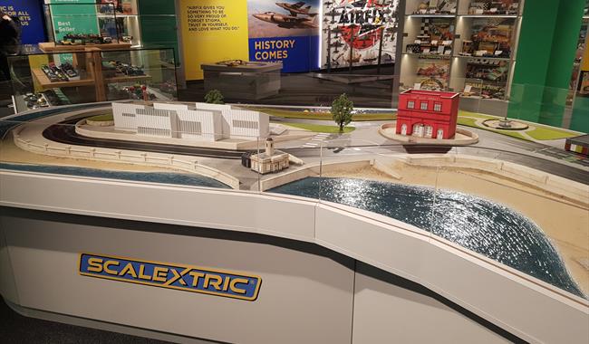 Scalextric track, Airfix display and model displays