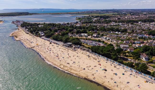 View over Christchurch Beach area, credit Bournemouth, Christchurch and Poole Tourism