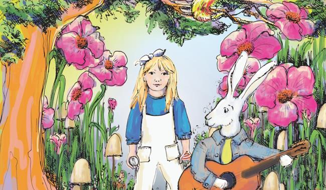 Illustration of Alice in Forest