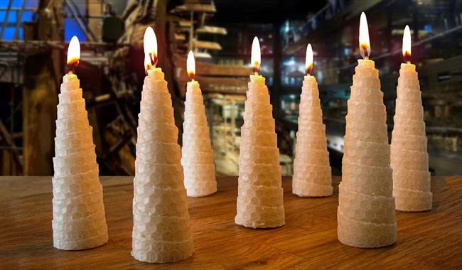 beeswax candles at the Mary Rose