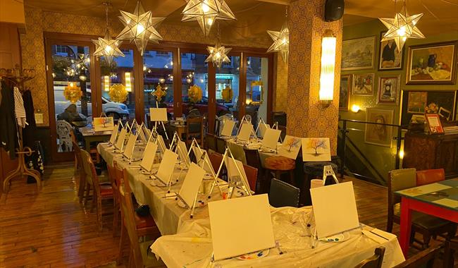 Painting party set up