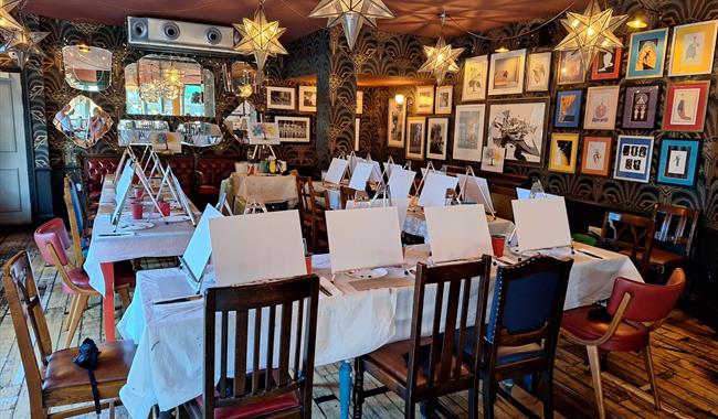 Painting party set up