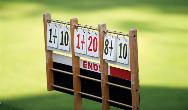 Bowls score board in Beach House Park Worthing