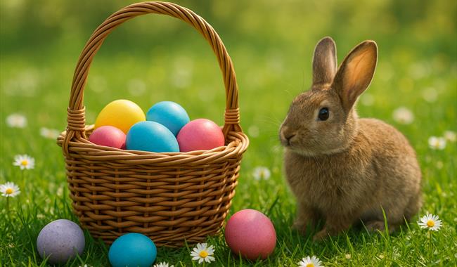 Easter eggs and bunny