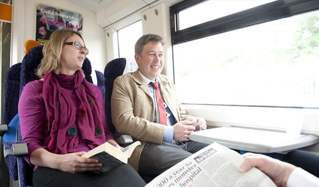 couple on train