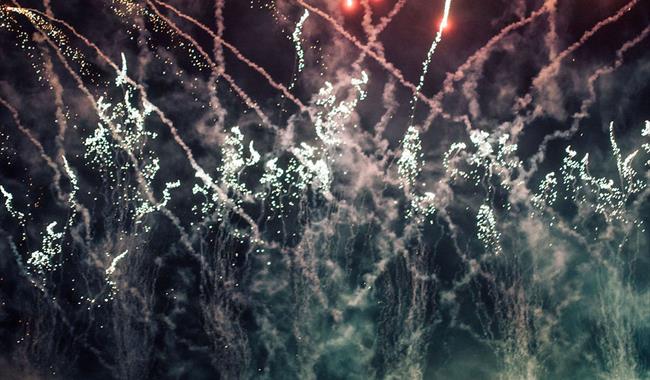 Fireworks lighting up the night sky