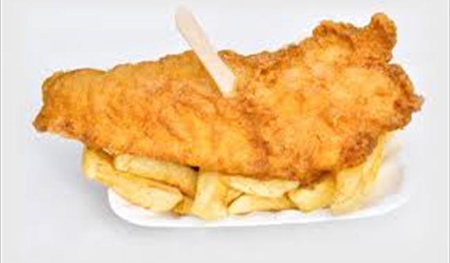 Fish and Chips whilst cruising along the Dorset coastline