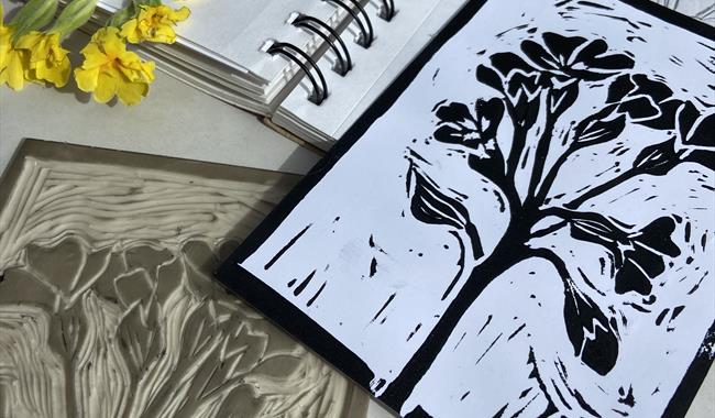 Linocut Printing at Belmont House